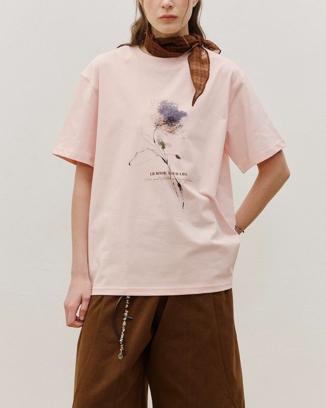 Sorona Flower Print T-Shirt　ST199