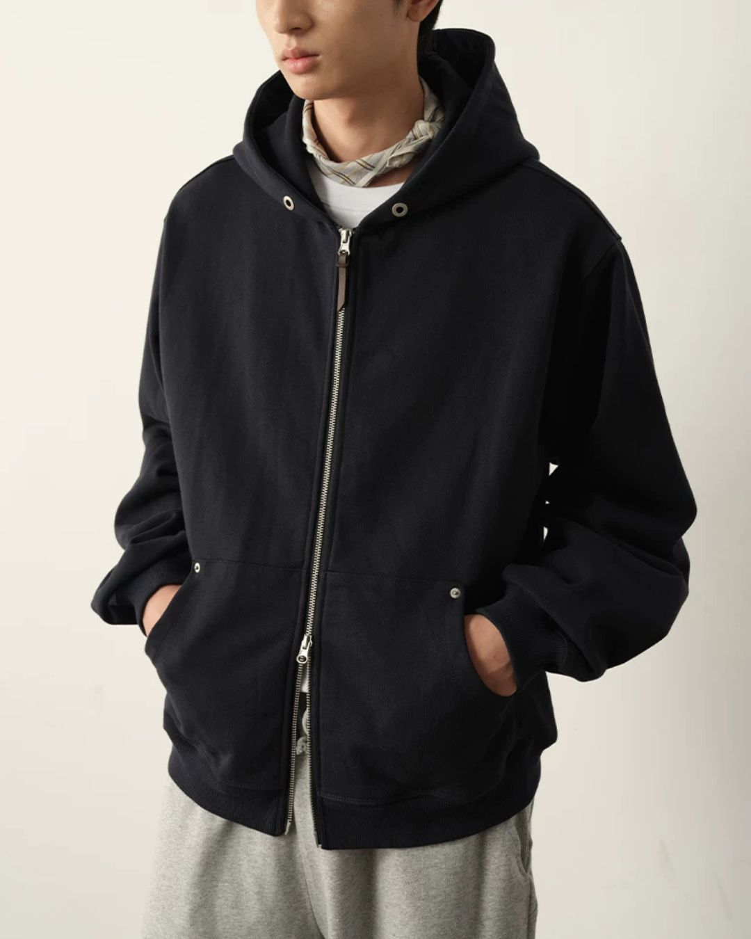 Double Zip Heavy Hoodie　HD087