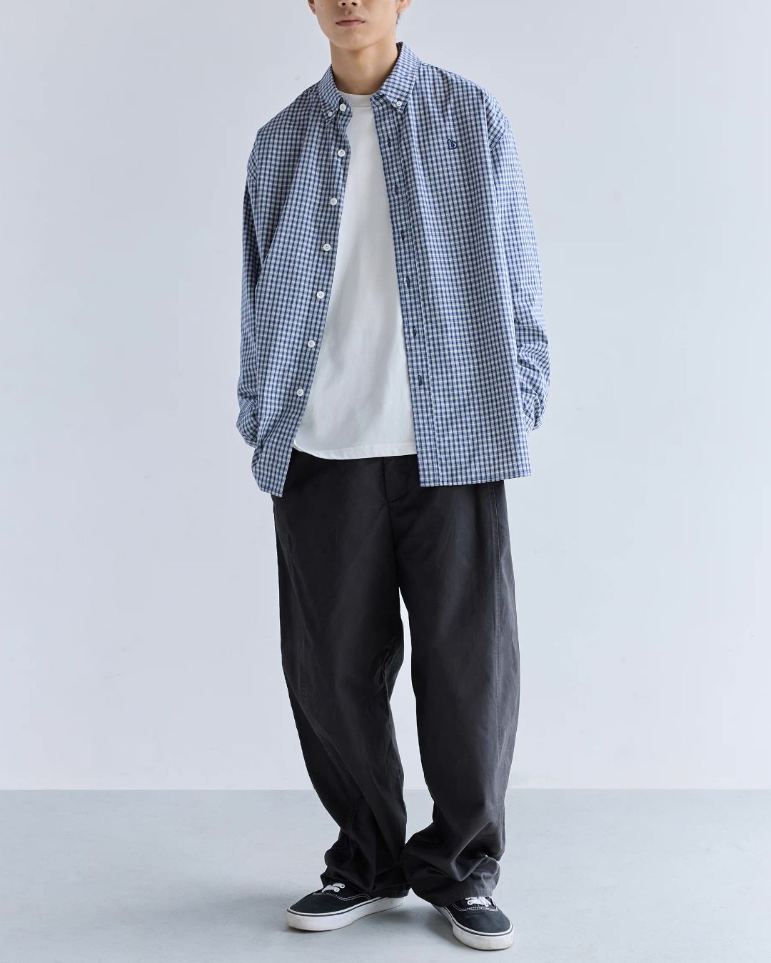 Cotton One-point Check Shirt　LS103