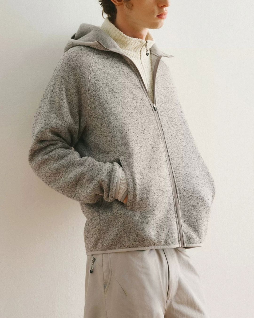 Heathered Fleece Zip Hoodie　HD086