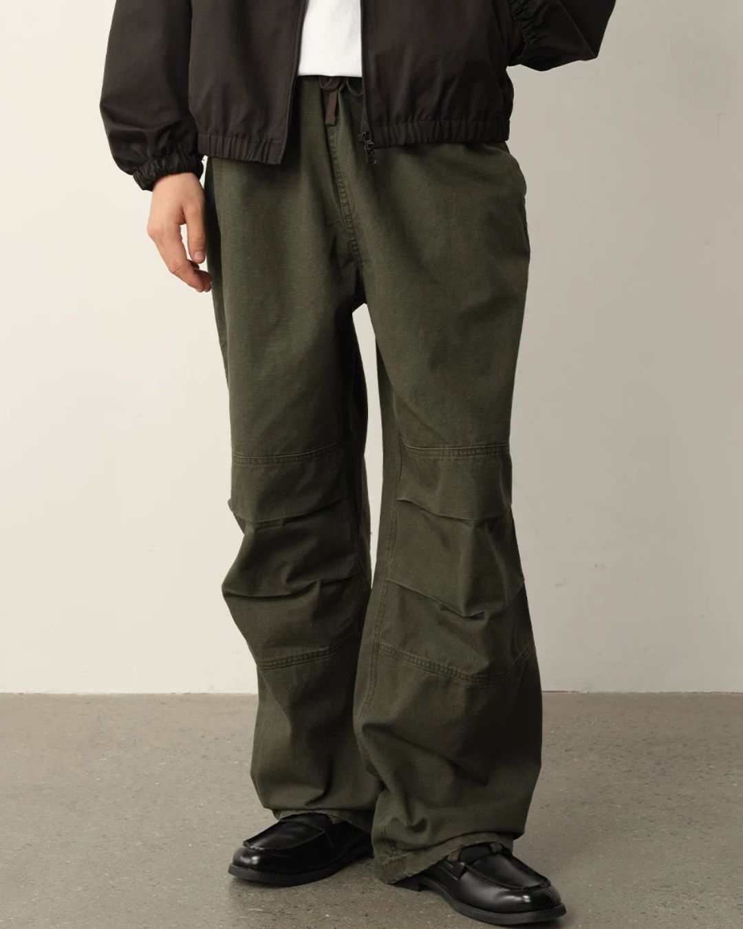 Washed Panel Wide Pants　WP126