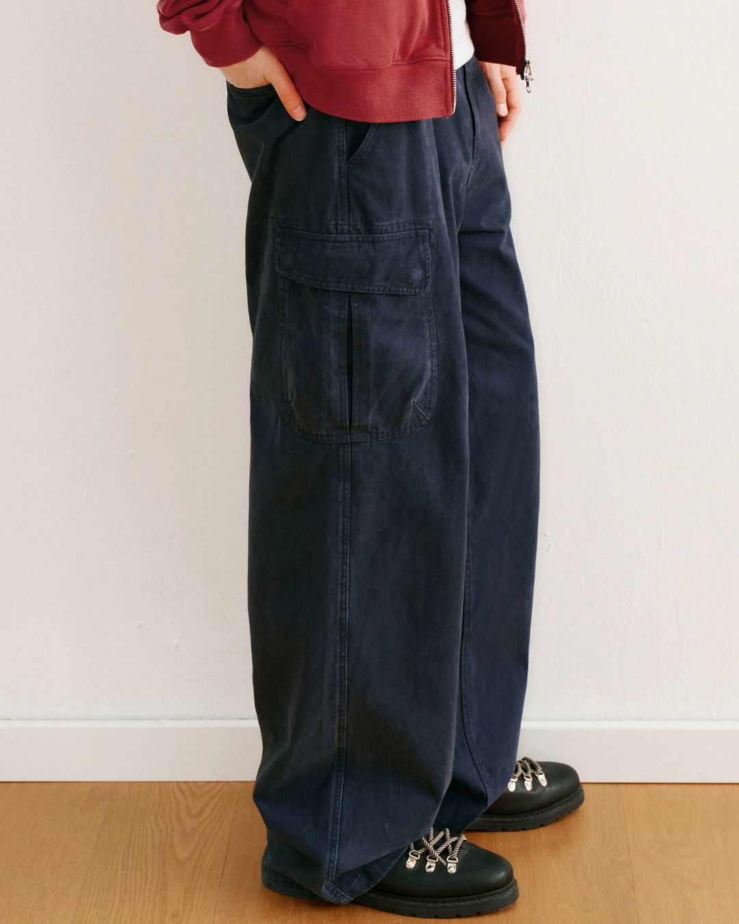 Washed Cargo Wide Pants　CP063