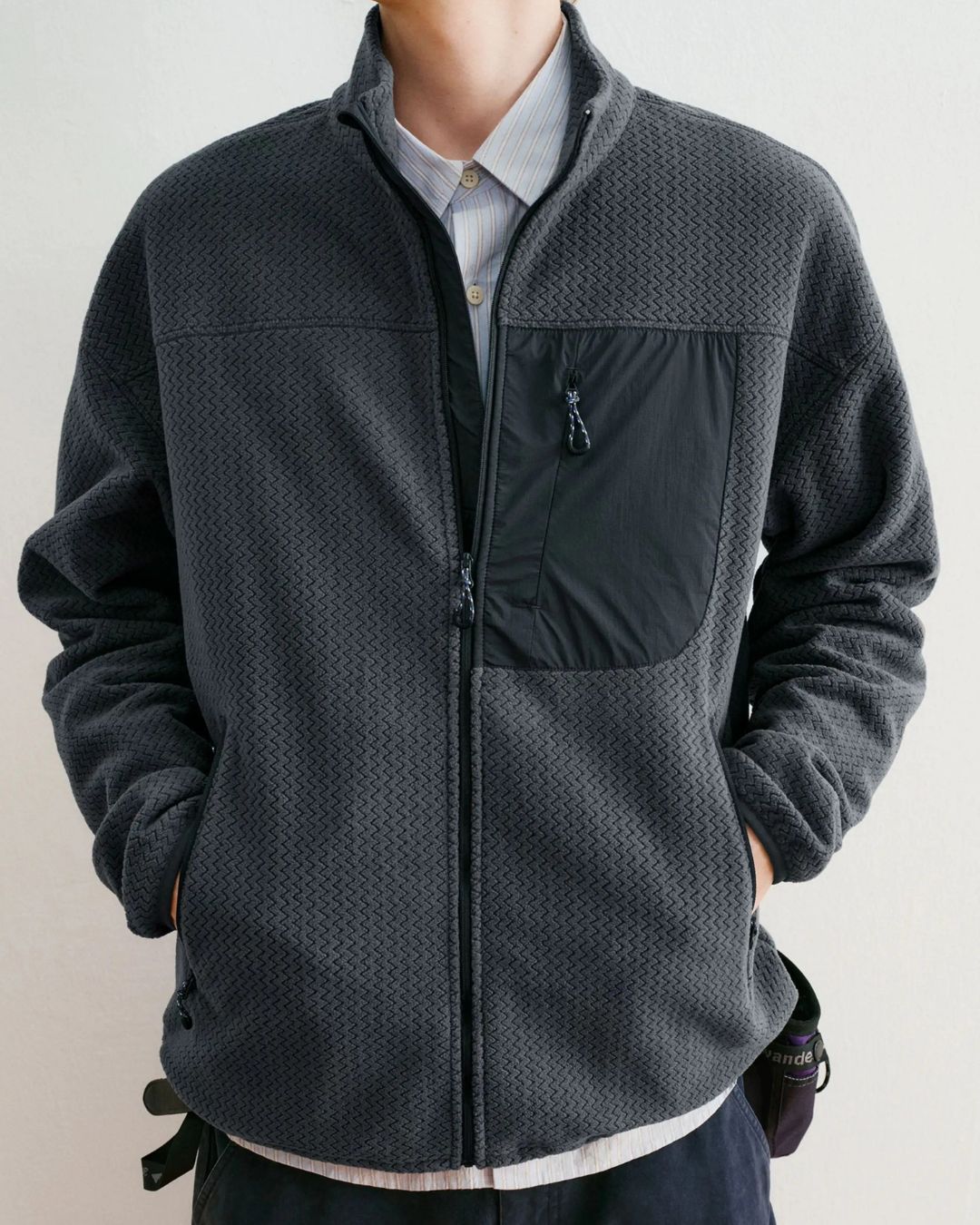 Wave Textured Fleece Jacket　JK266