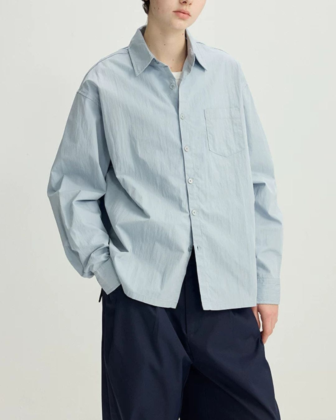 Light Blue Short-length Shirt　LS106