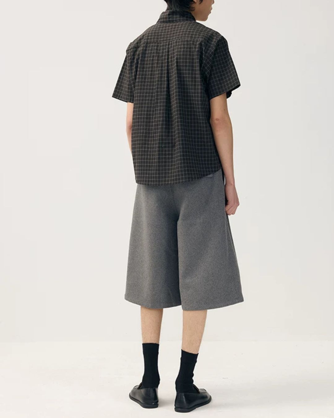 Tie-collar Retro Check Shirt　SS085