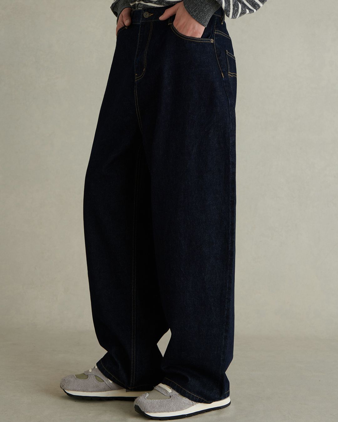 Non-wash Wide Denim Pants　DP045