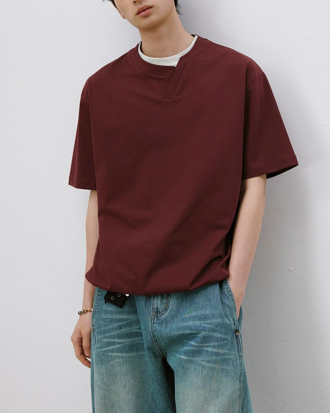 Asymmetrical Fake Layered T-shirt　ST217