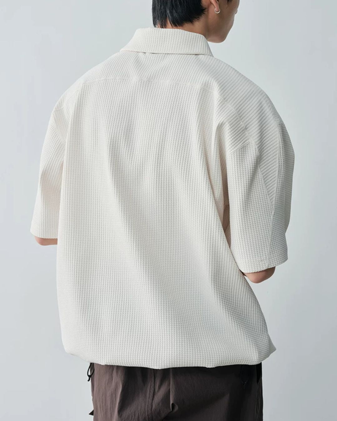Drawstring Waffle Polo Shirt SS082 – prips