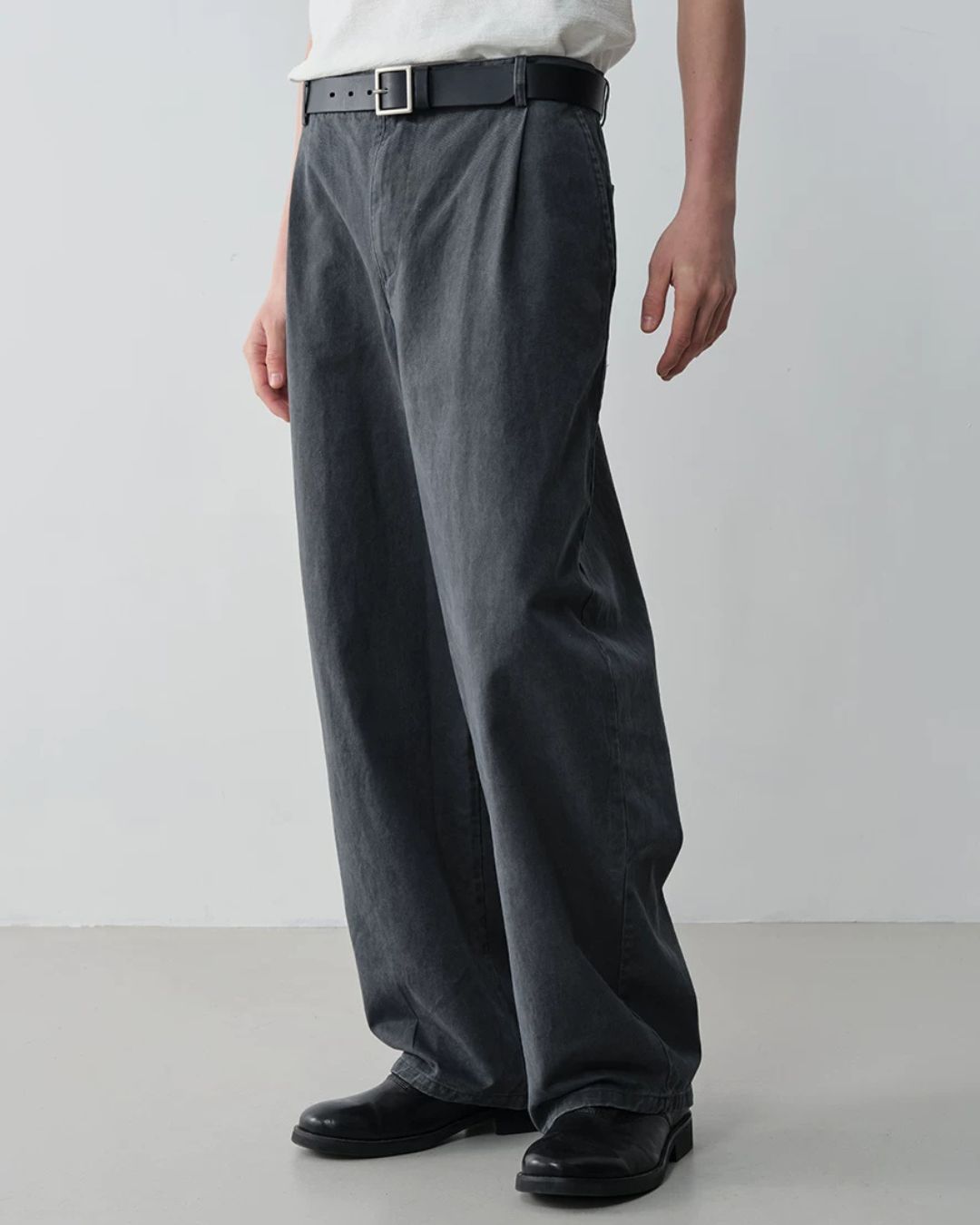 Pleated Cotton Wide Pants　WP102