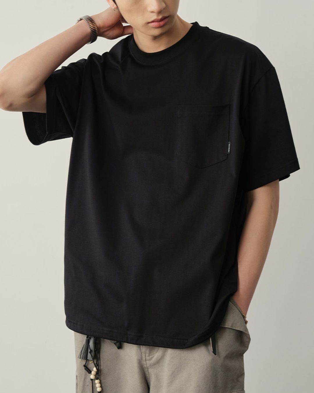 Pocket Drawstring Cool T-shirt　ST183