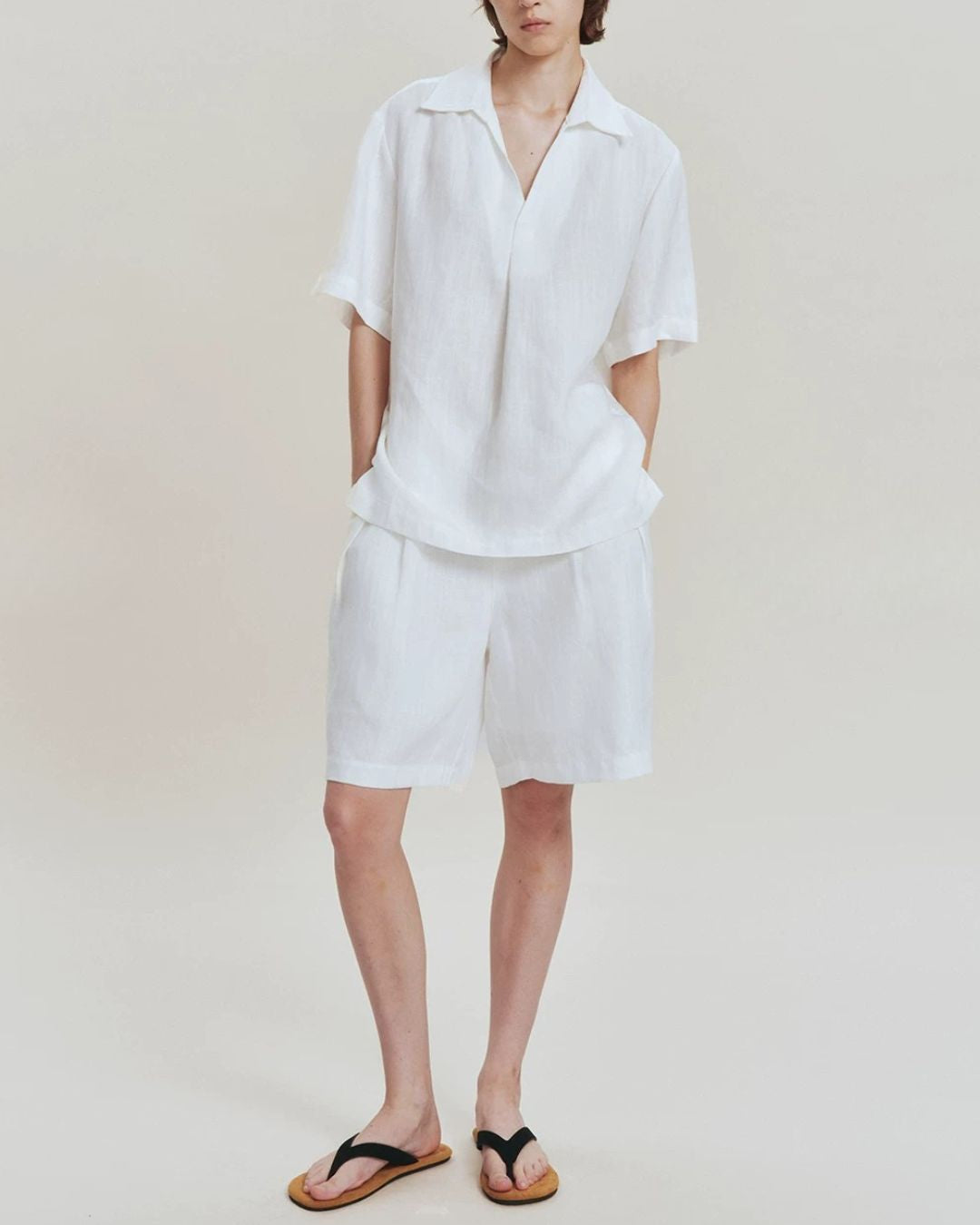 Linen Relaxed Skipper Shirt　SS095