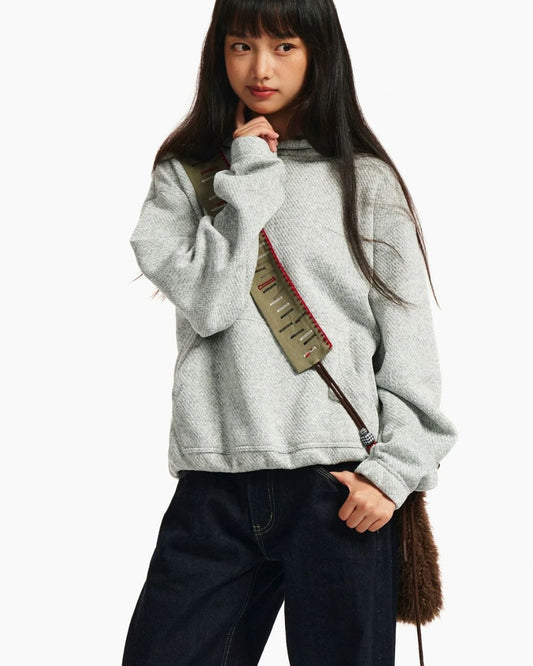 Textured Pullover Hoodie　HD084
