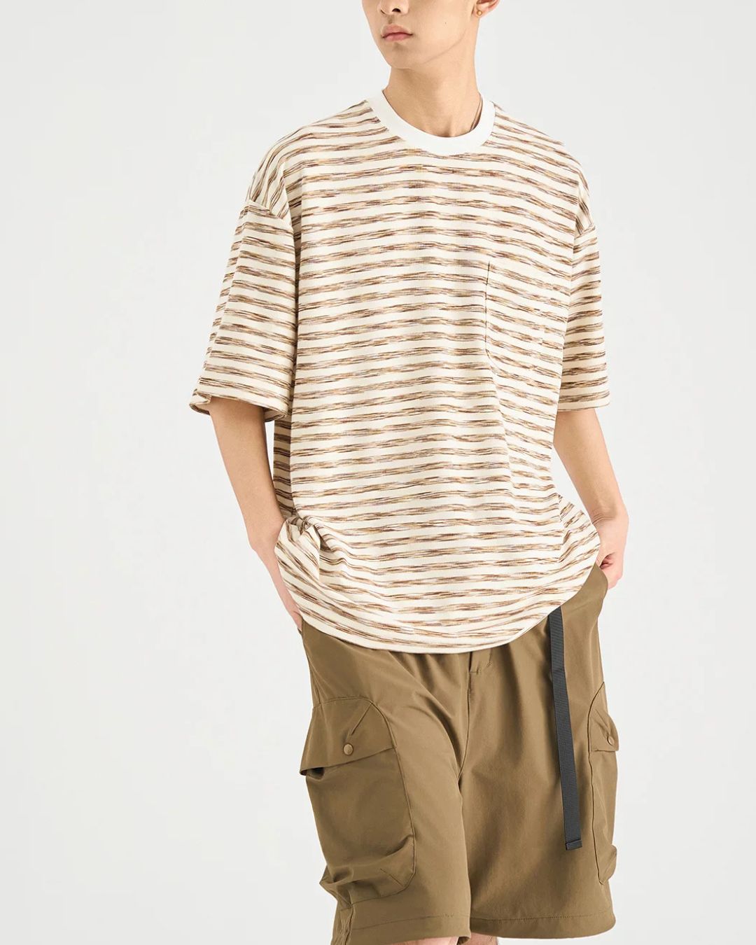 Faded Border Print T-shirt　ST186
