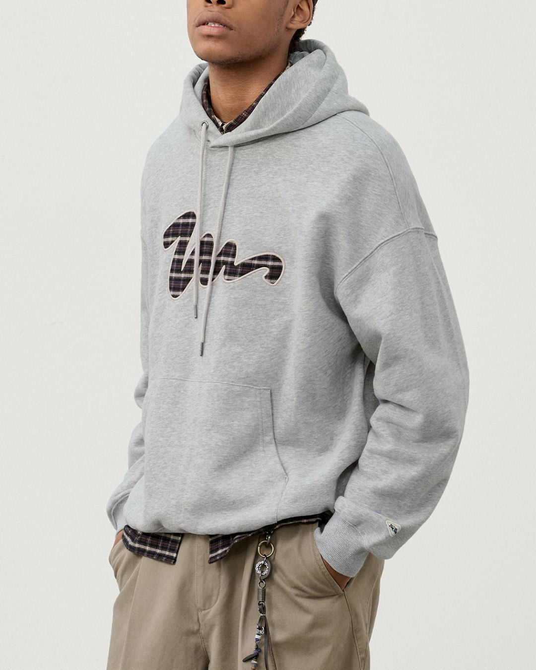 Check Patch Hoodie　HD074