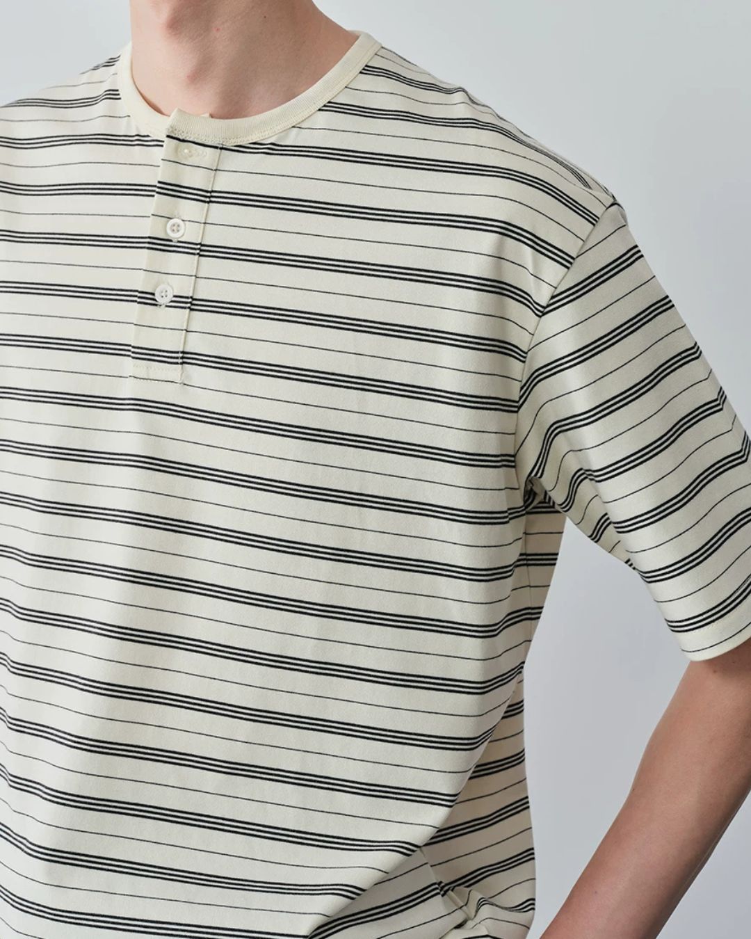 Border Henley T-Shirt　ST208