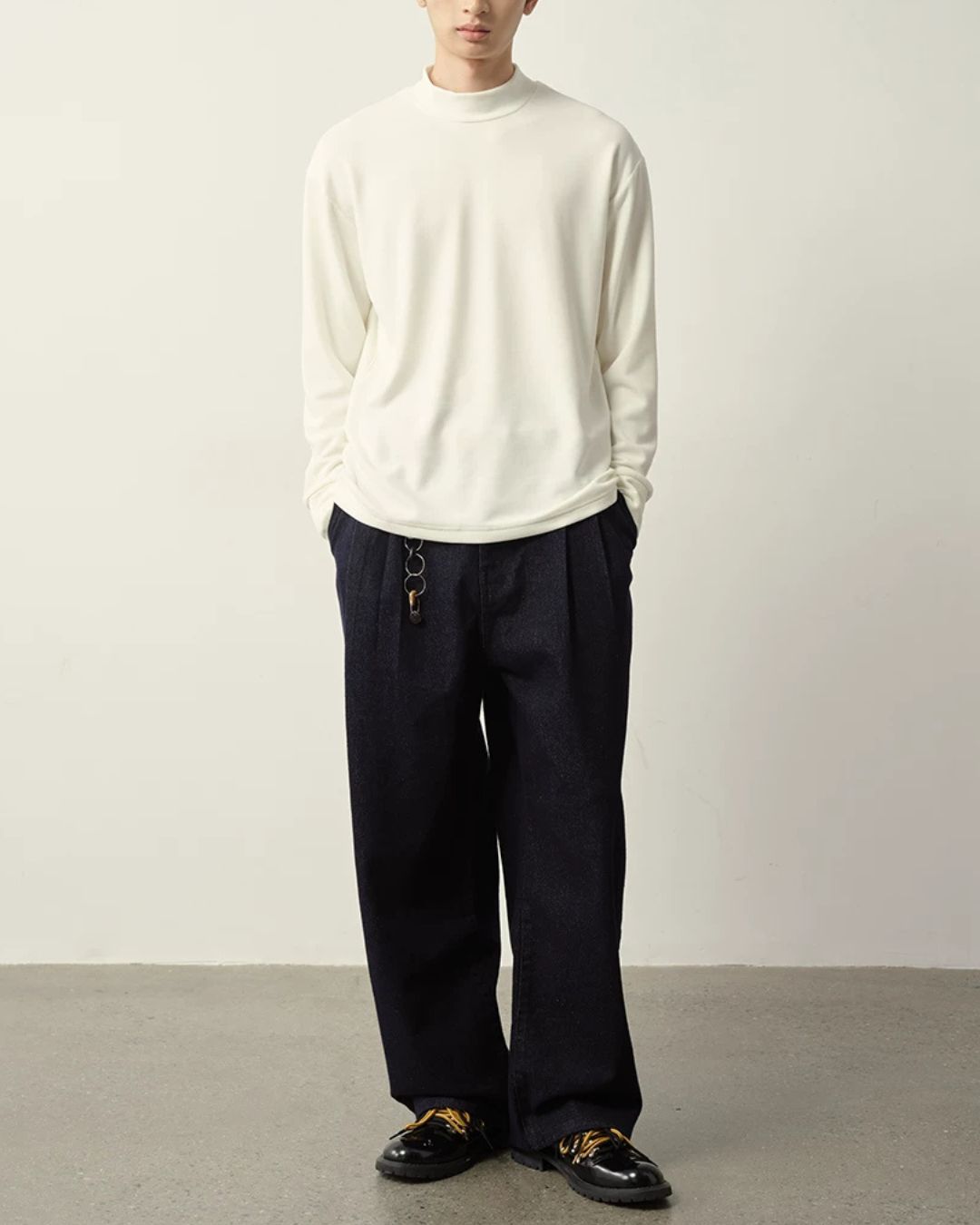Mock Neck Long Sleeve T-Shirt　LT096