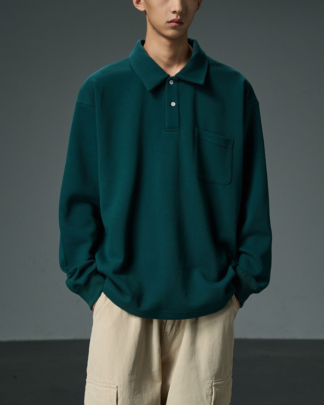 Basic Relaxed Polo Shirt　LS087