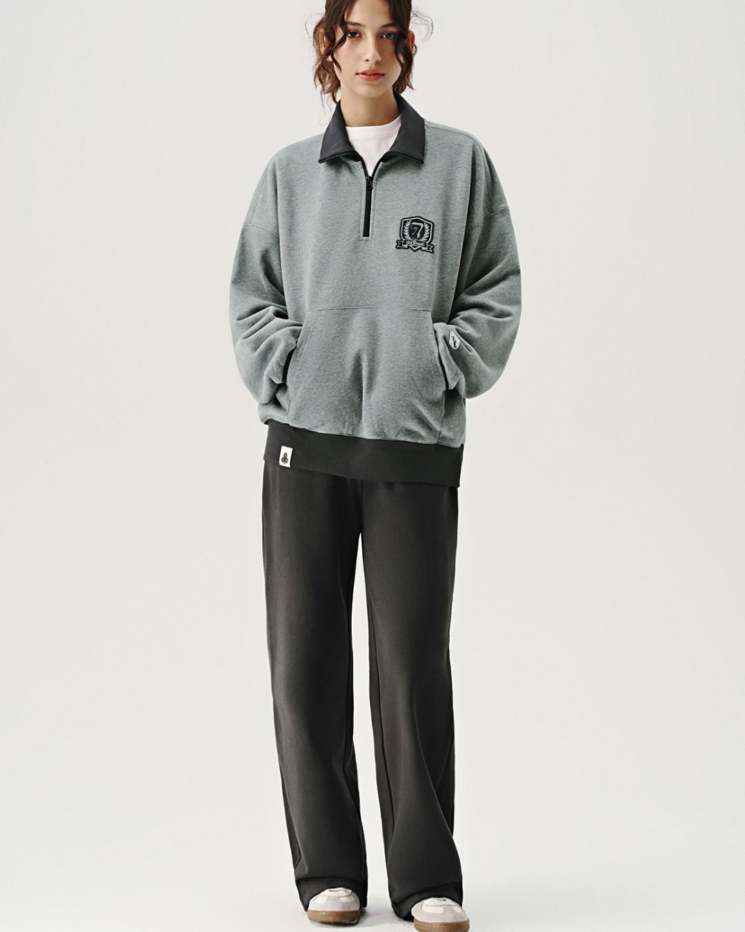 College Style Half Zip Sweat　SW070