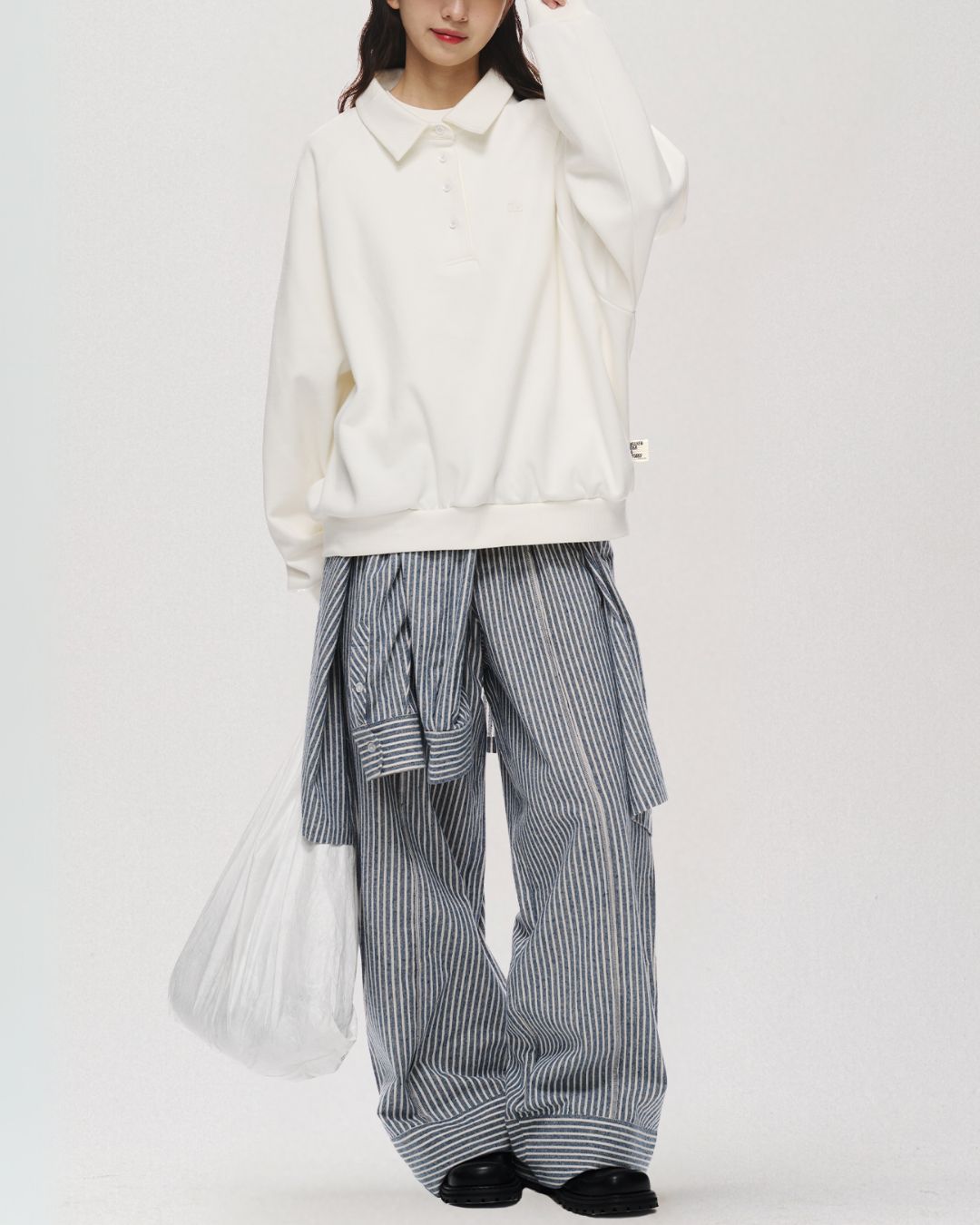 Relaxed Polo Sweatshirt　LS098