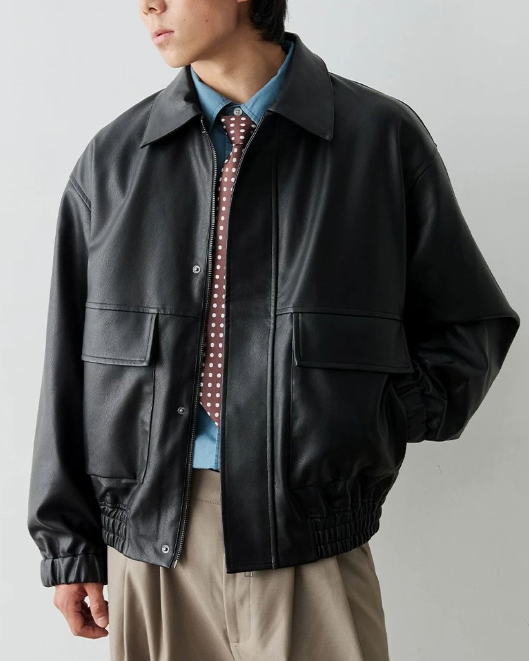 Retro PU Leather Jacket　JK260