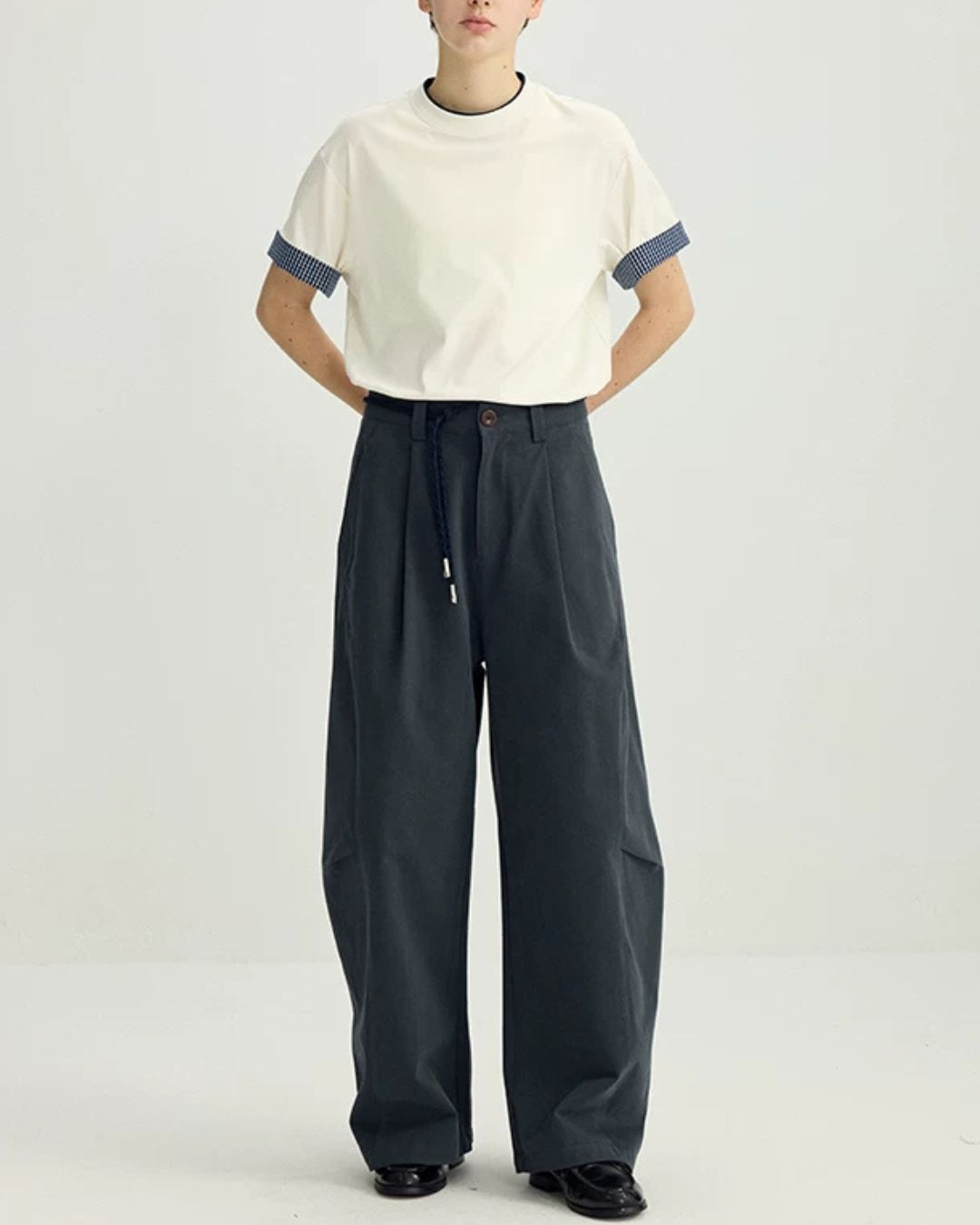 Washed Cotton Side-tuck Pants　WP100