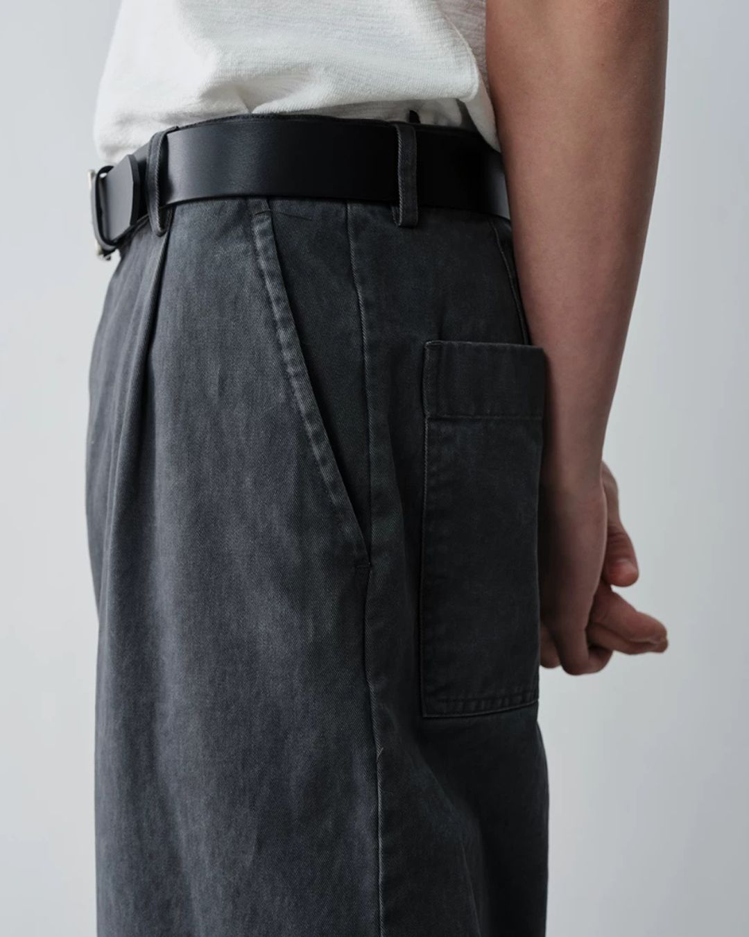 Pleated Cotton Wide Pants　WP102