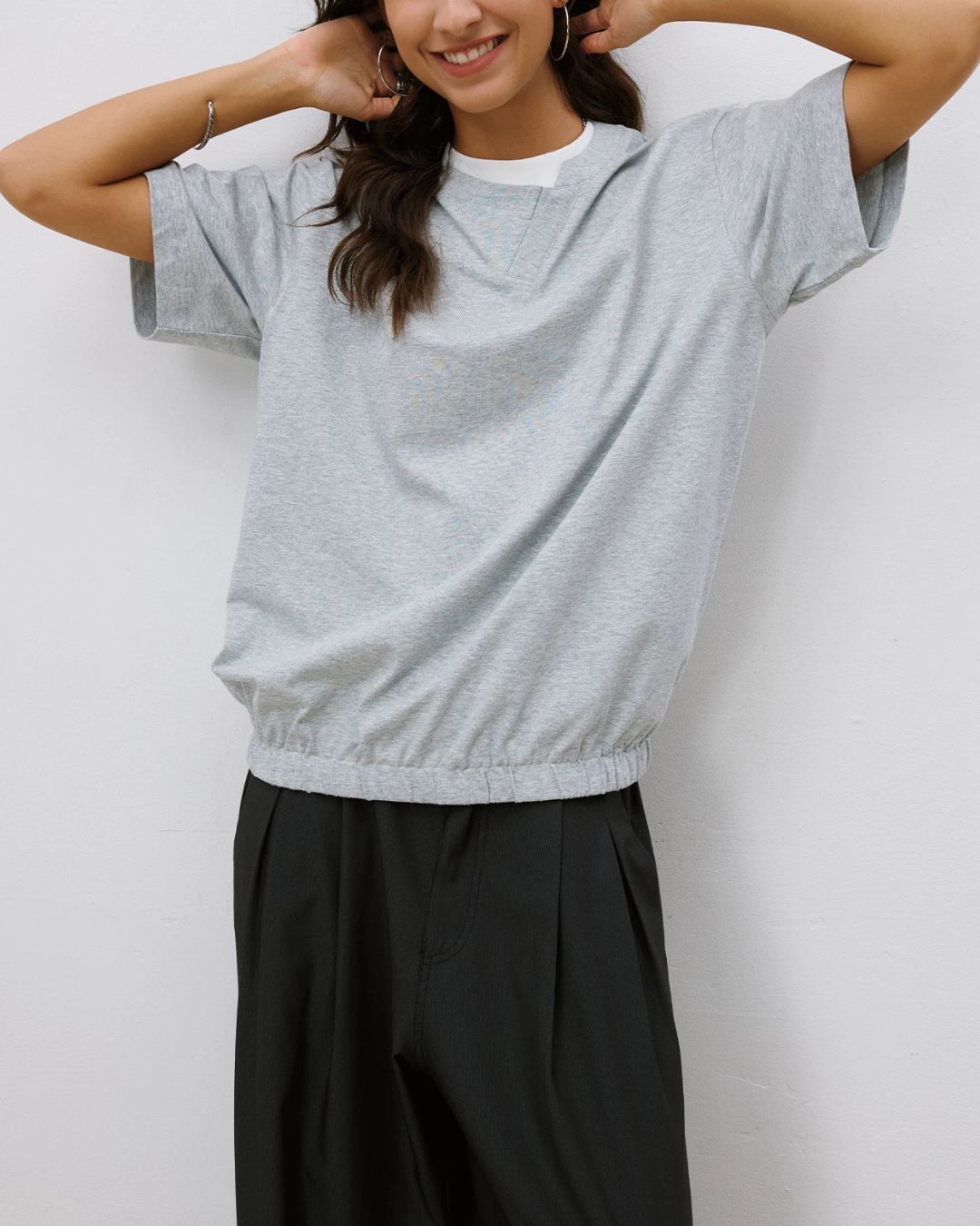 Asymmetrical Fake Layered T-shirt　ST217