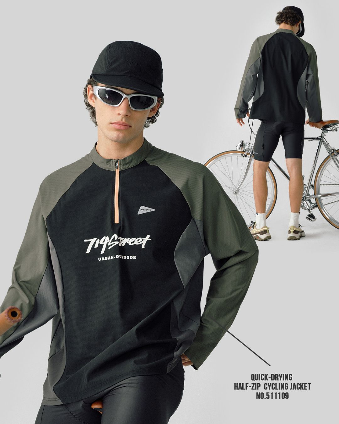 【10日以内お届け】Quick-drying Half-zip T-shirt　LT079