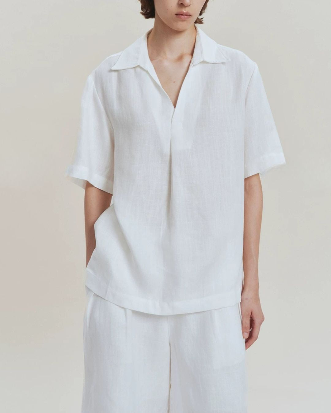 Linen Relaxed Skipper Shirt　SS095