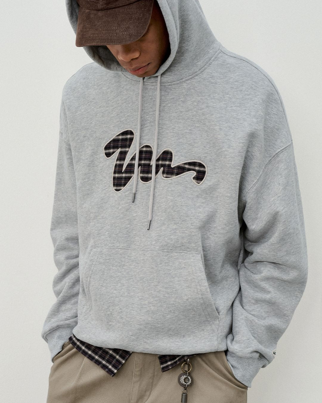 Check Patch Hoodie　HD074