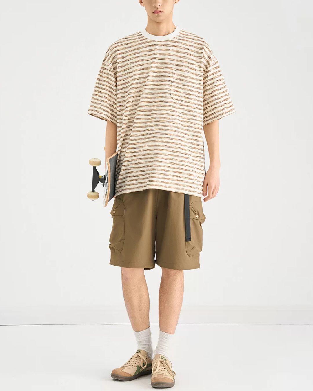 Faded Border Print T-shirt　ST186