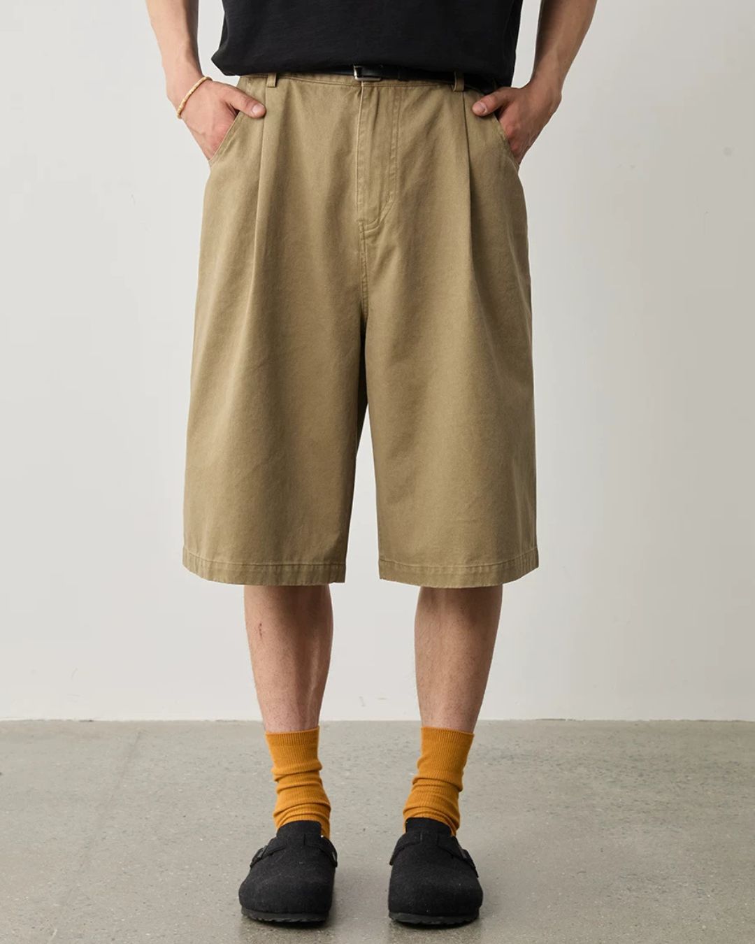 Pleated Cotton Shorts　SP070
