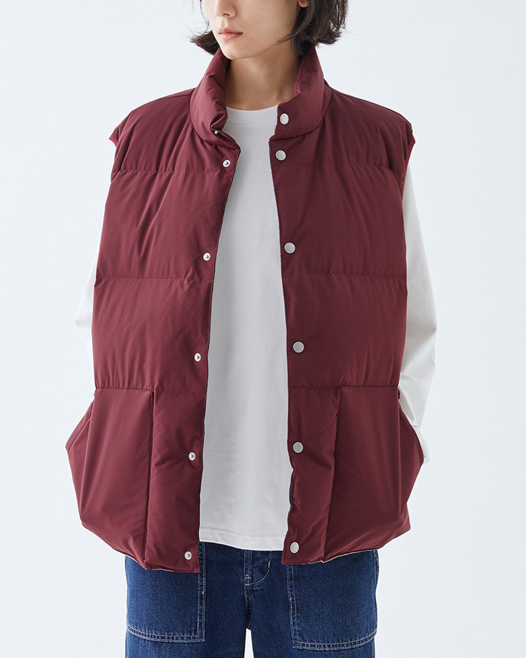 Stand Collar Down Vest　VT011