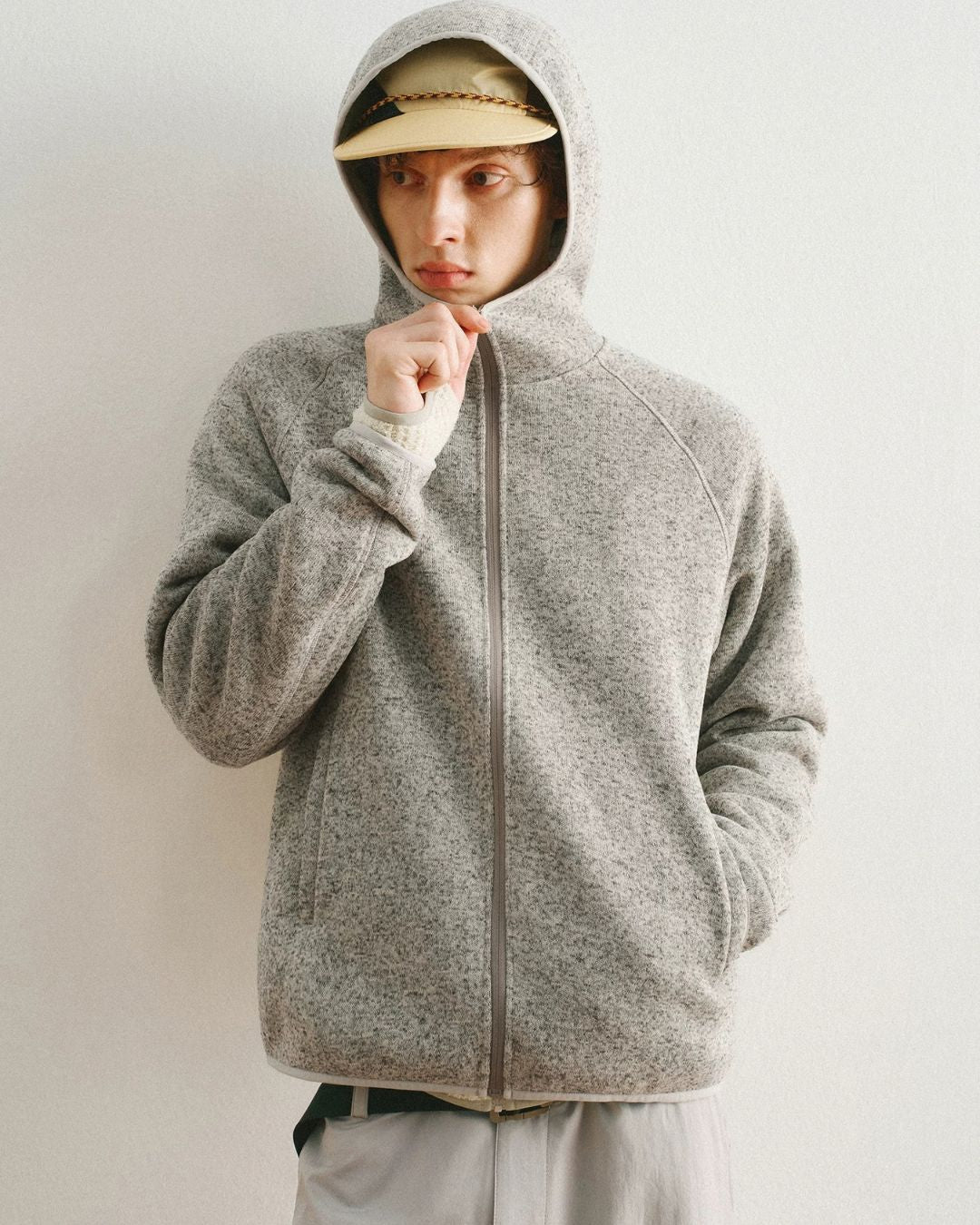 Heathered Fleece Zip Hoodie　HD086