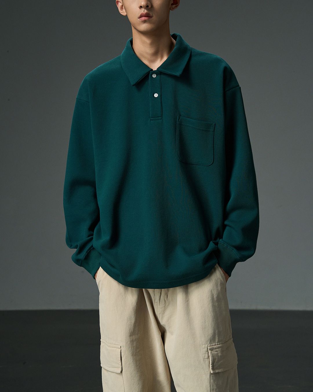 Basic Relaxed Polo Shirt　LS087