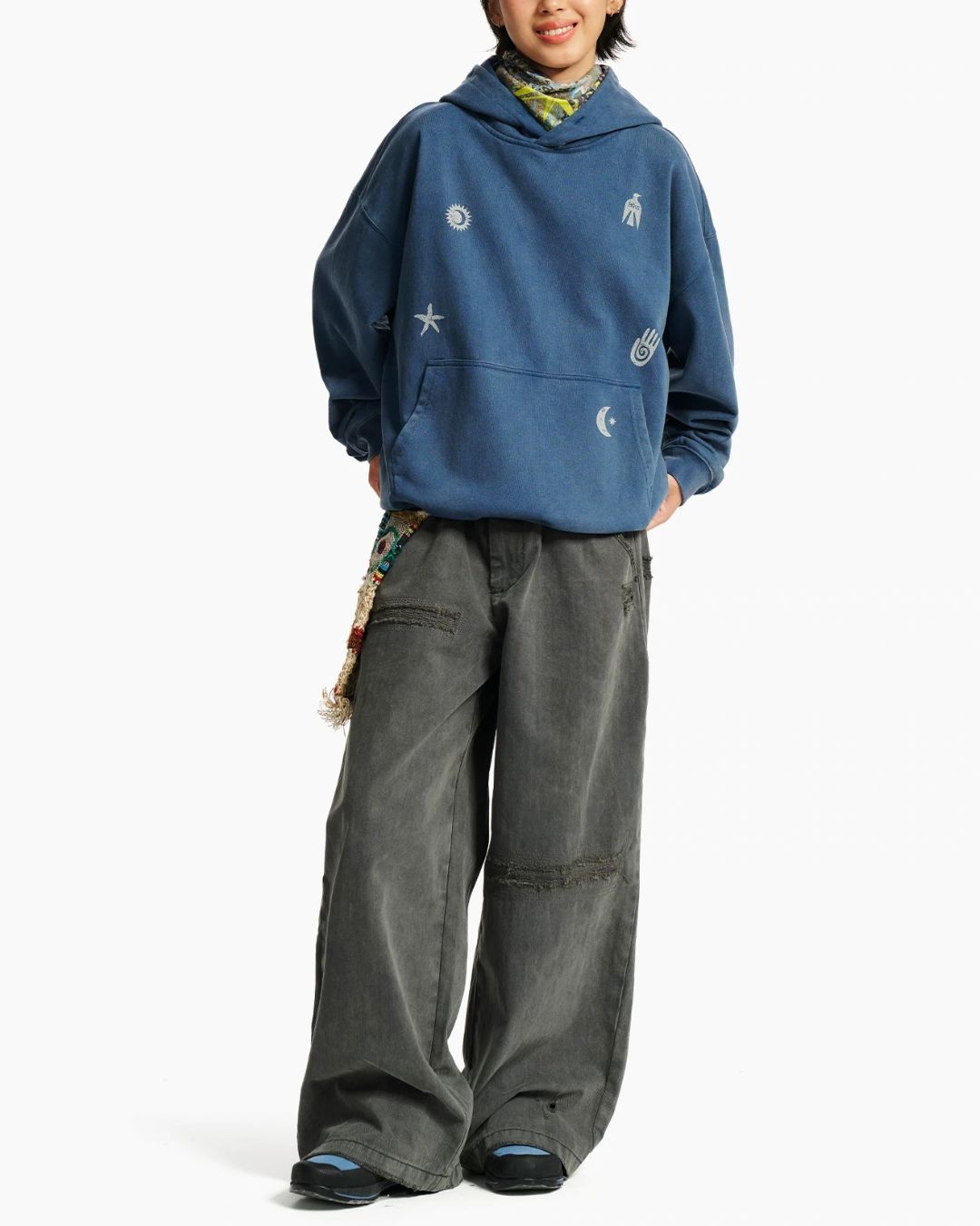 Washed Symbol Hoodie　HD083