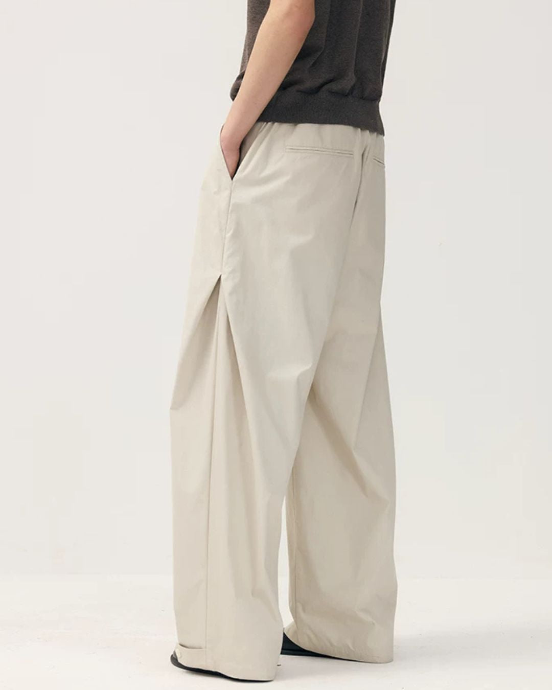 Hem Button Side Pleated Pants　WP104