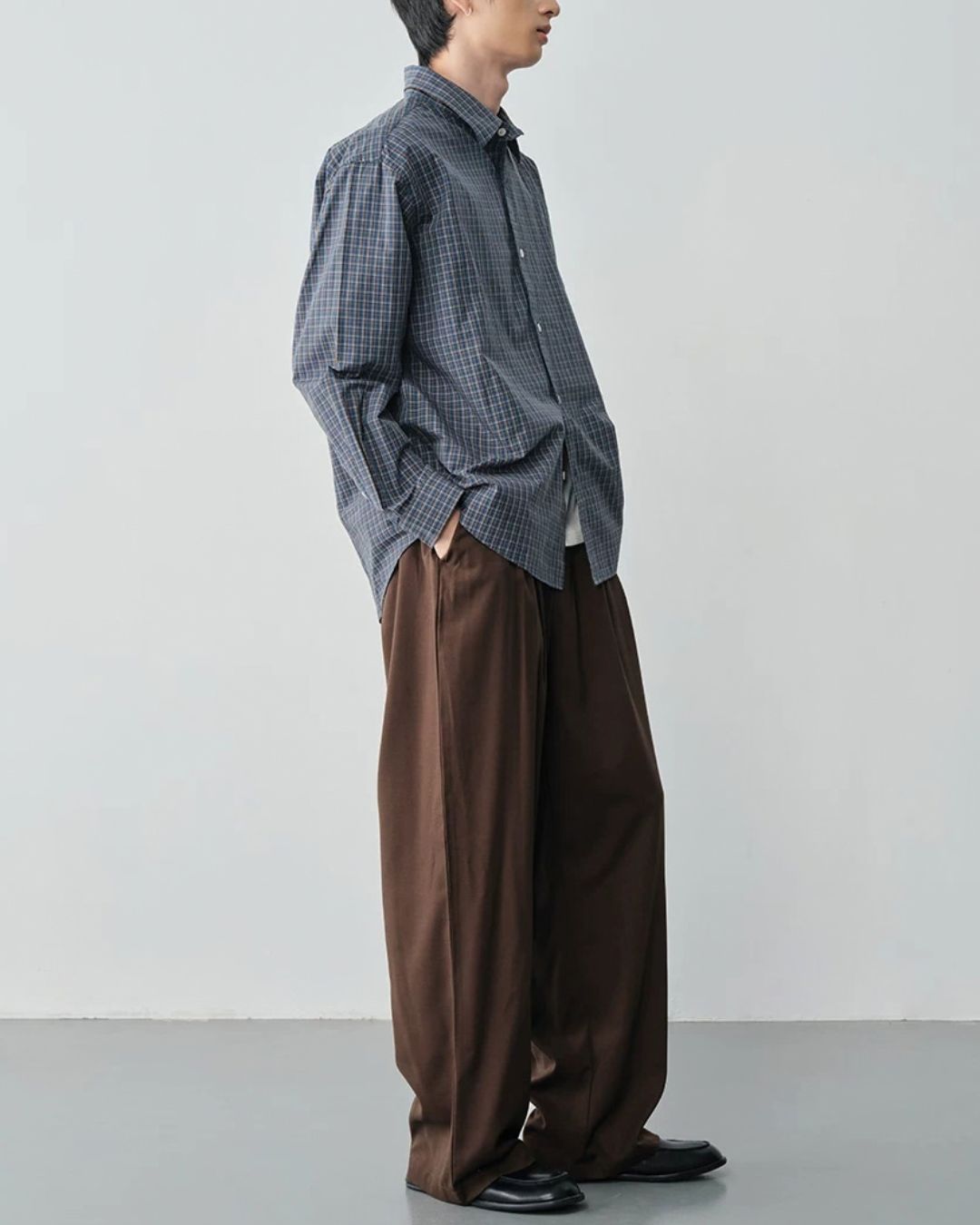 Wool Blend Tuck Wide Pants　WP119