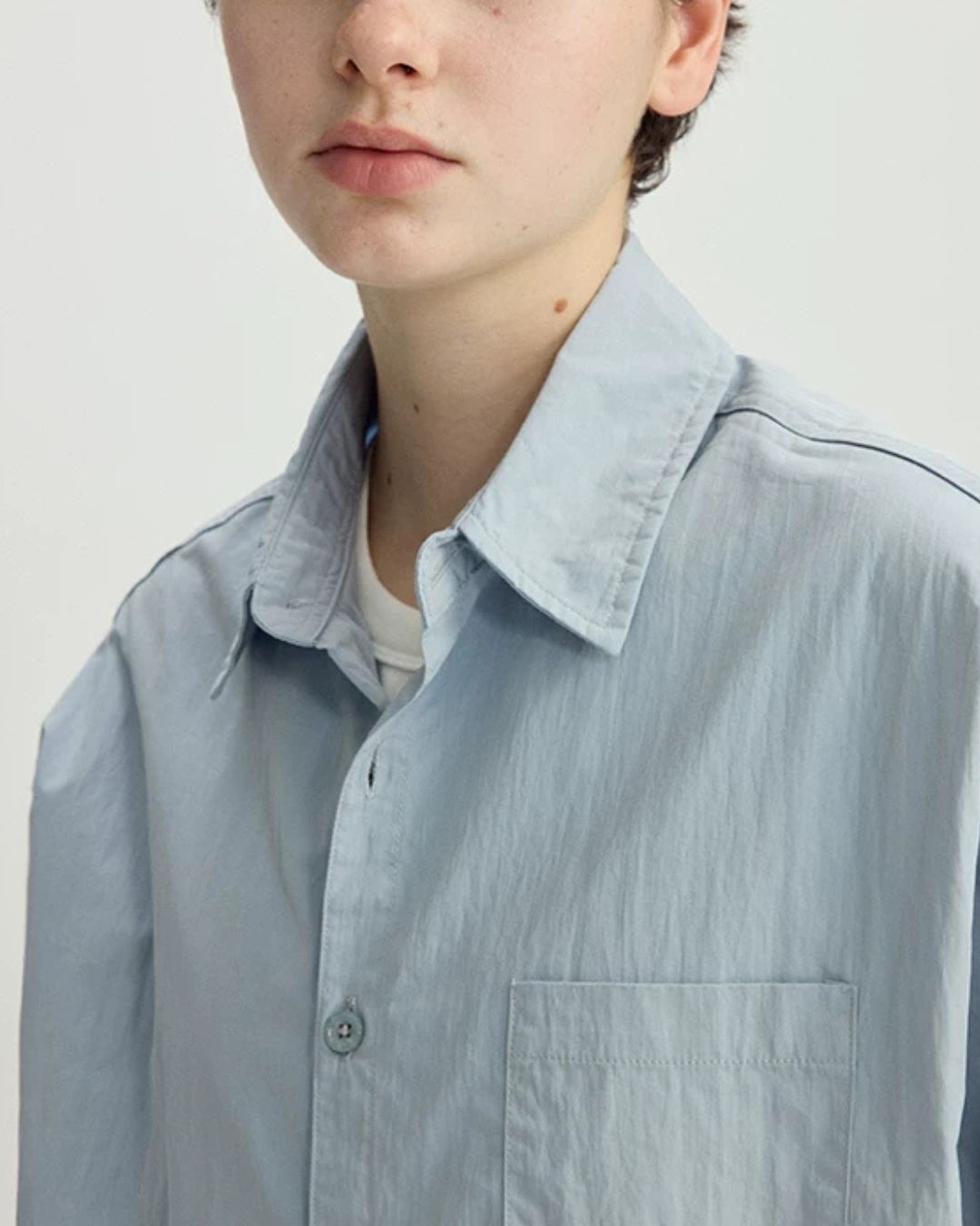 Light Blue Short-length Shirt　LS106