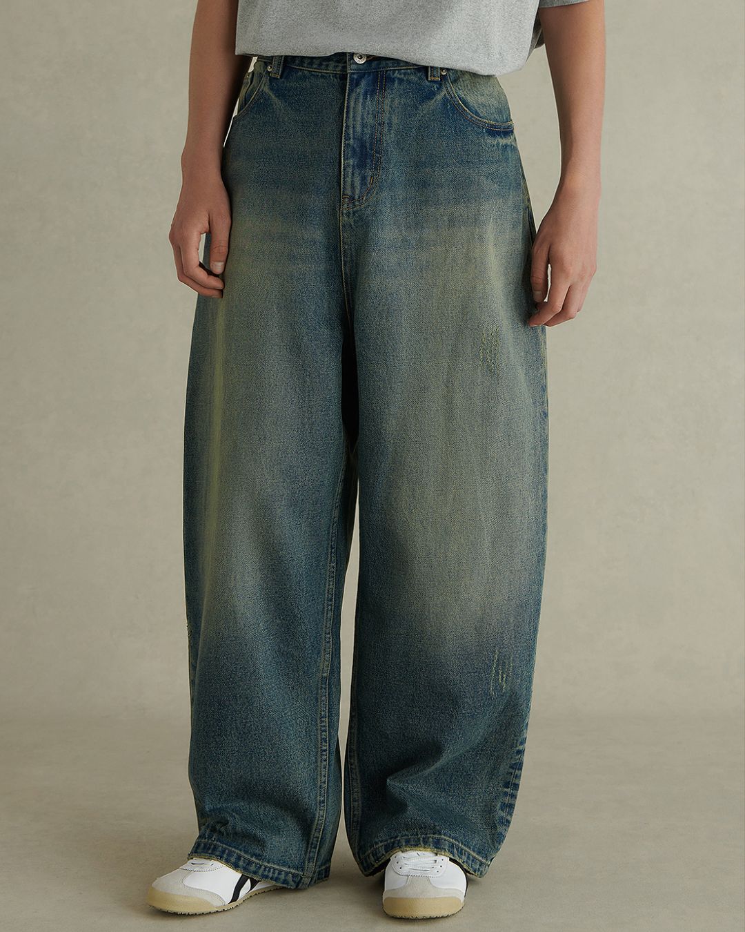 Washed Wide Denim Pants　DP047