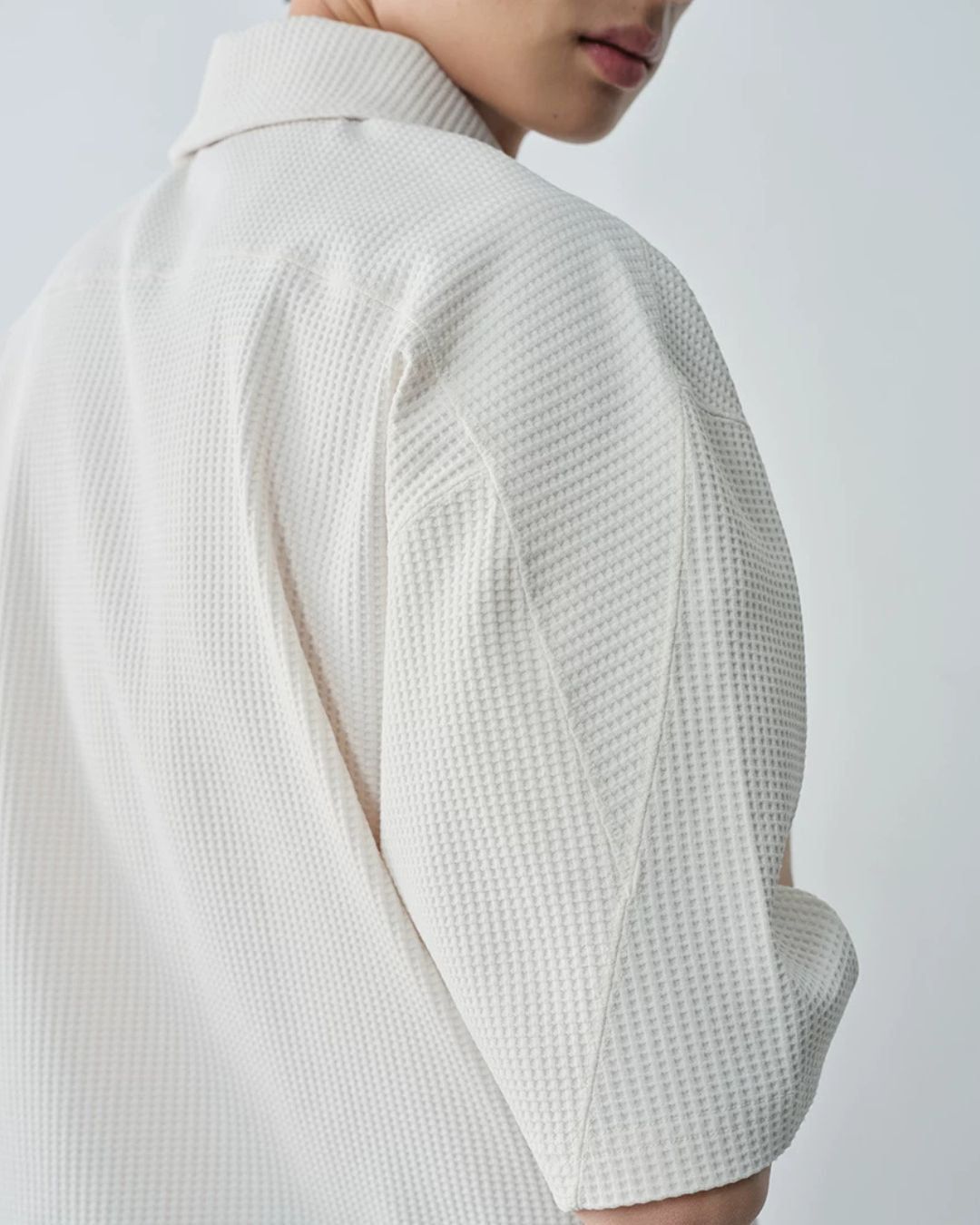 Drawstring Waffle Polo Shirt　SS082