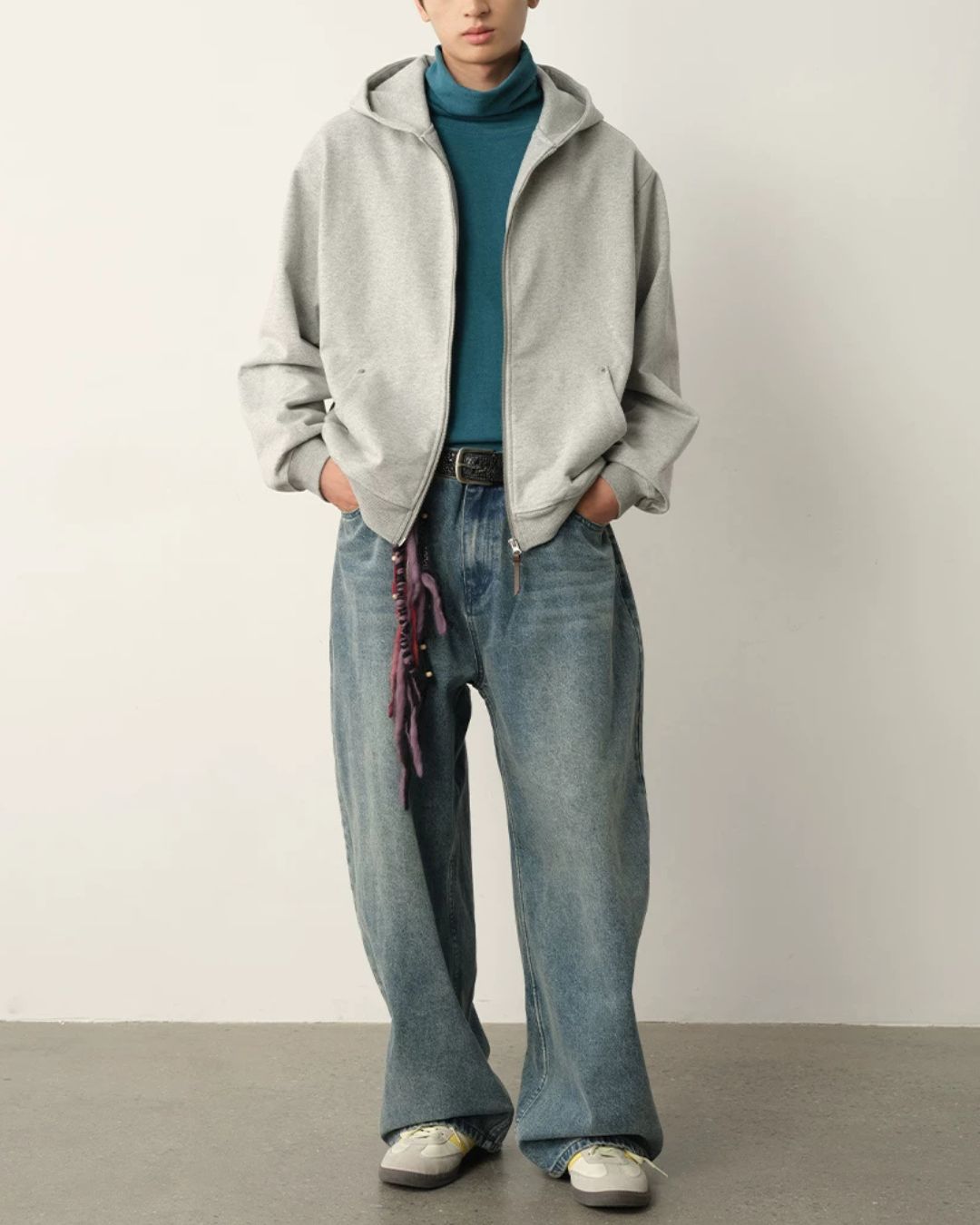 Double Zip Heavy Hoodie　HD087