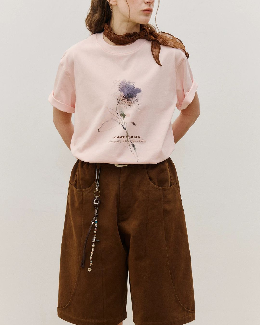 Sorona Flower Print T-Shirt　ST199
