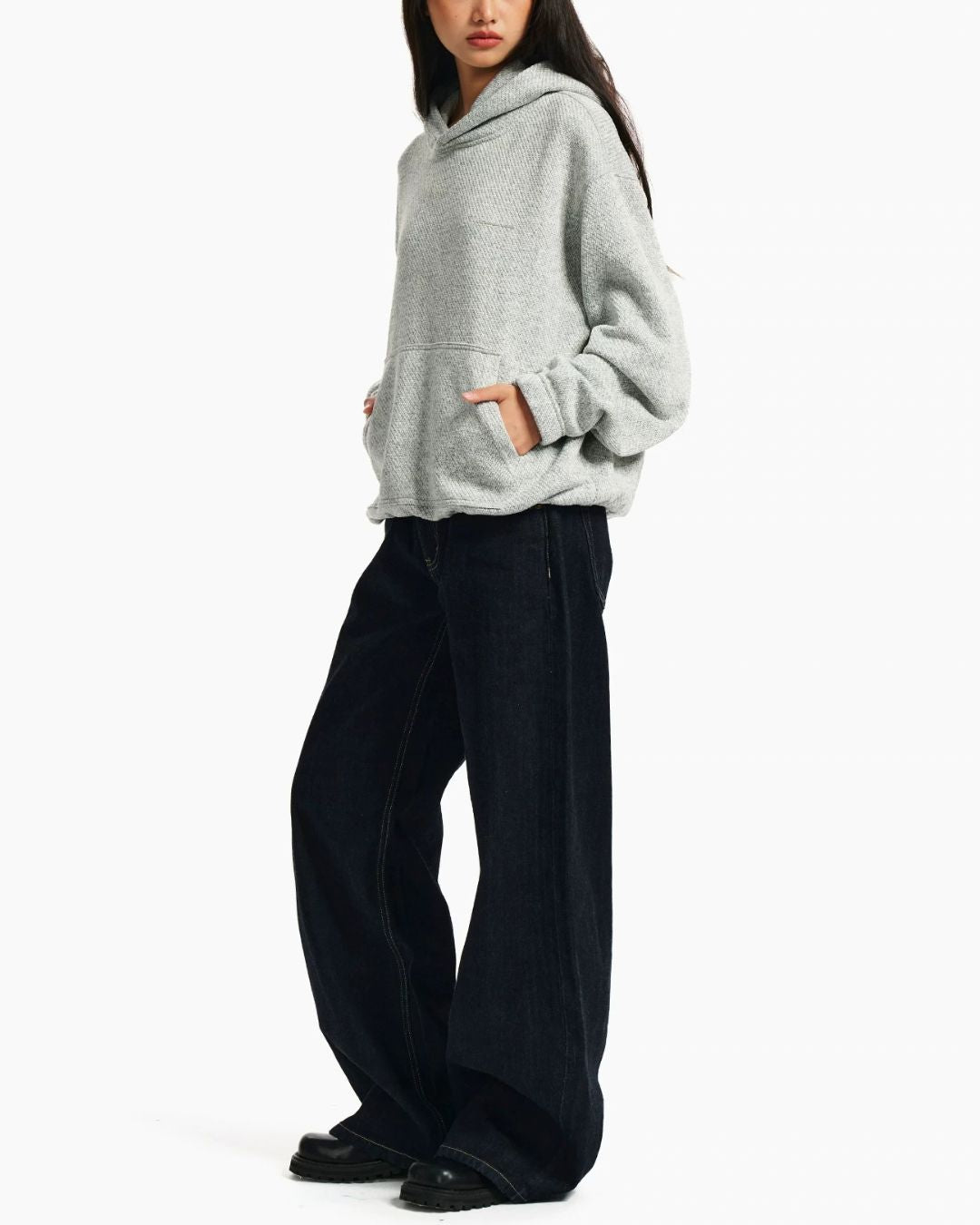 Textured Pullover Hoodie　HD084
