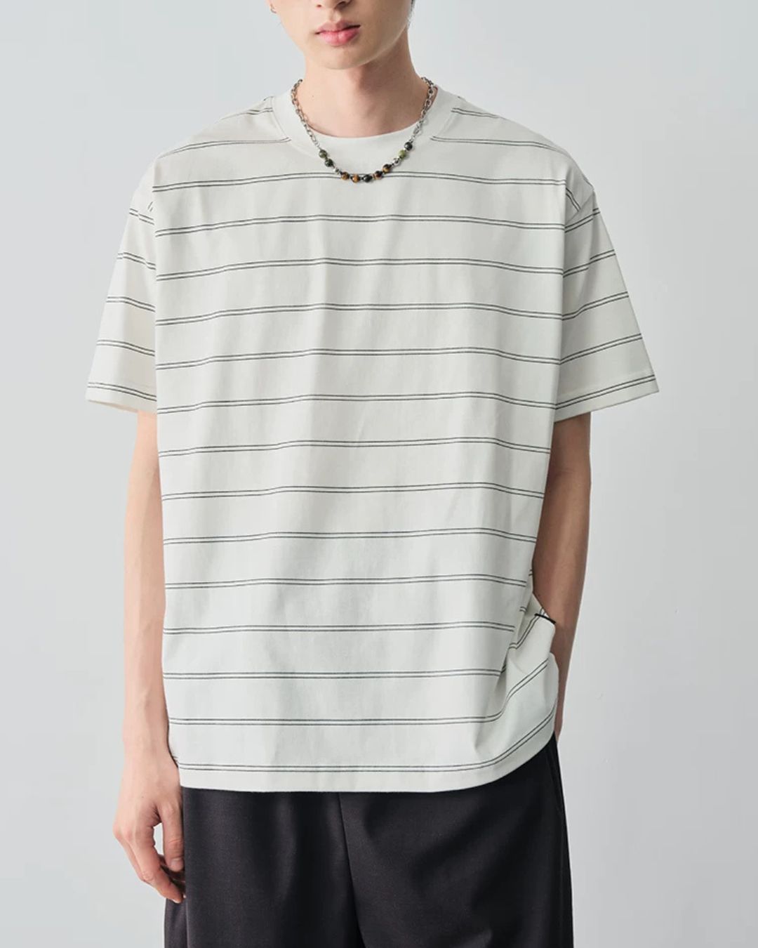 Double-border Crew Neck T-shirt　ST194