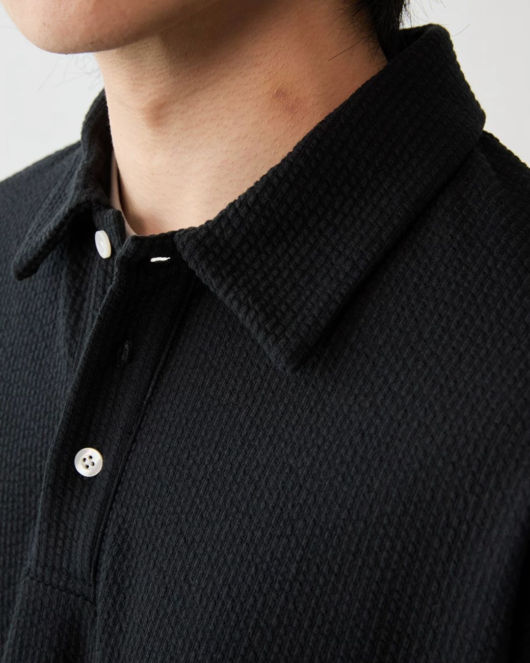 Comfortable Waffle Polo Shirt　SS087