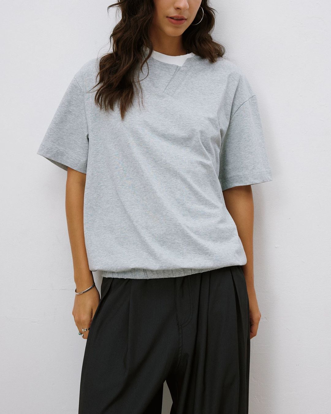 Asymmetrical Fake Layered T-shirt　ST217