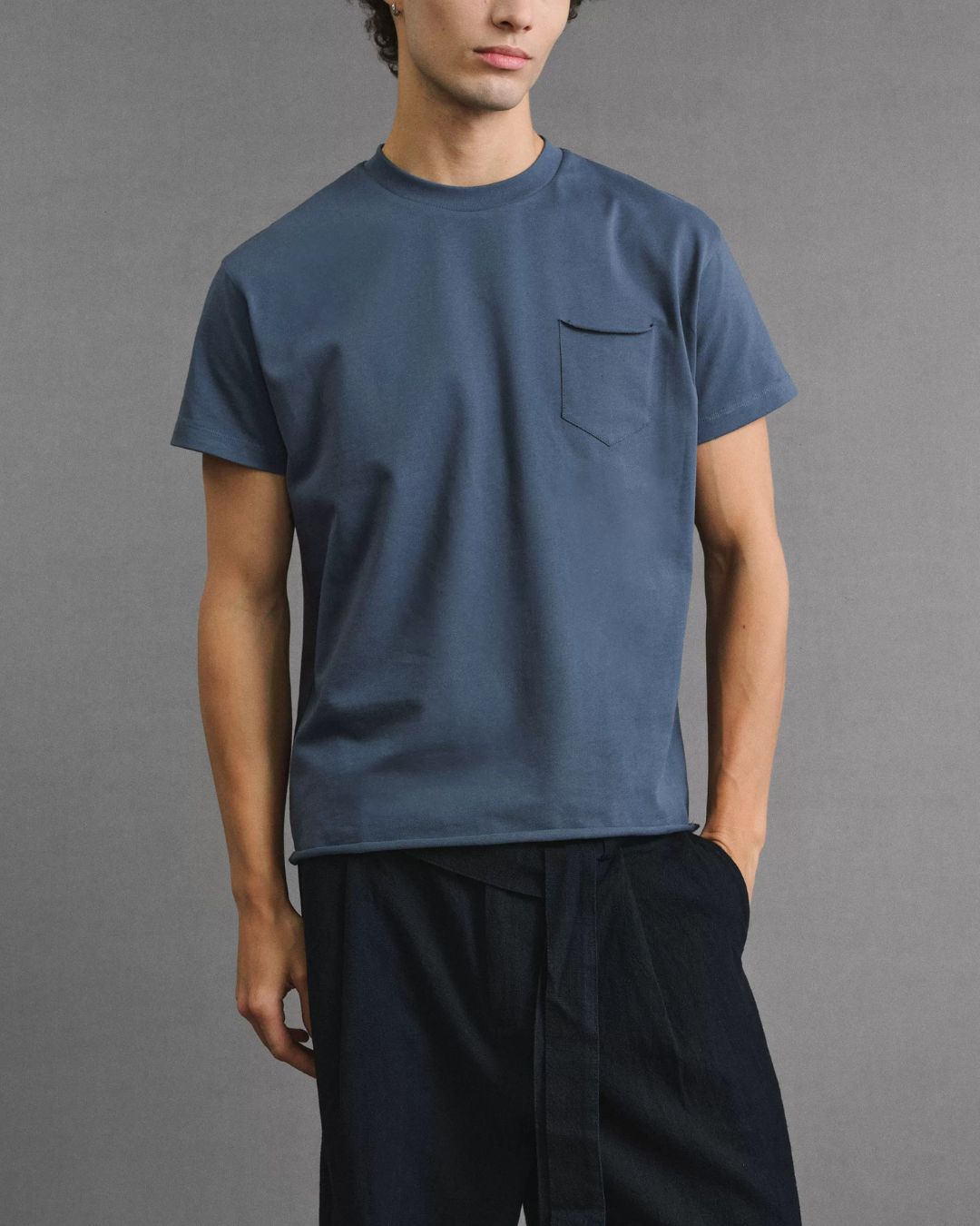 Roll-Hem Boxy T-shirt　ST218