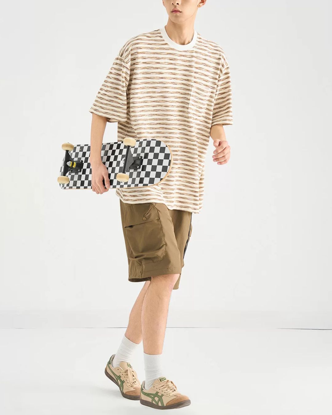Faded Border Print T-shirt　ST186