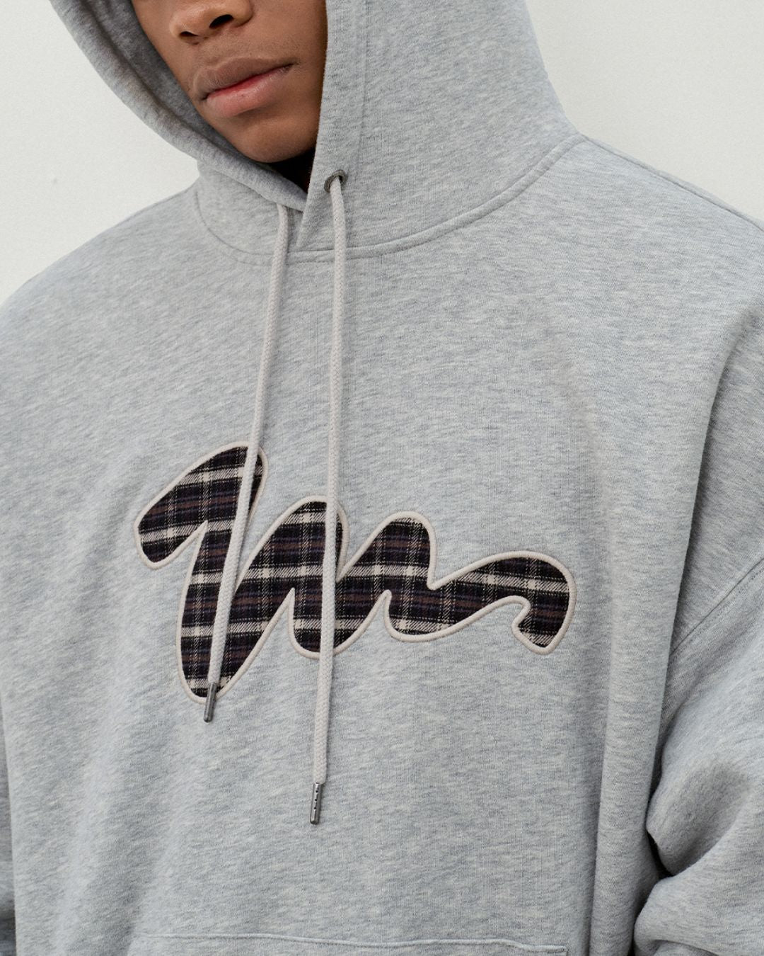 Check Patch Hoodie　HD074